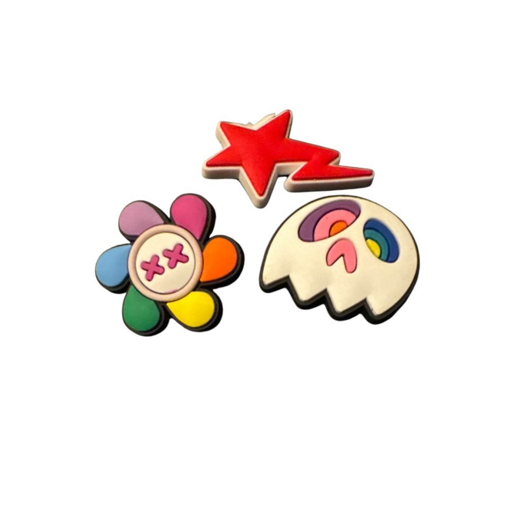 Star Lightening Rainbow Ghost Shoe Charms Set One Size Accessories